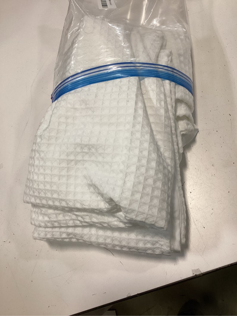 Condition photo showing New/Like New for Hotel Style Cotton Shower Curtain with Snap-in Fabric Liner, Mesh Window Top, Honeycomb Waffle Weave Cotton Blend Fabric, Washable, White, 72x72 Inches White 71"W x 72"L (Pack of 1)