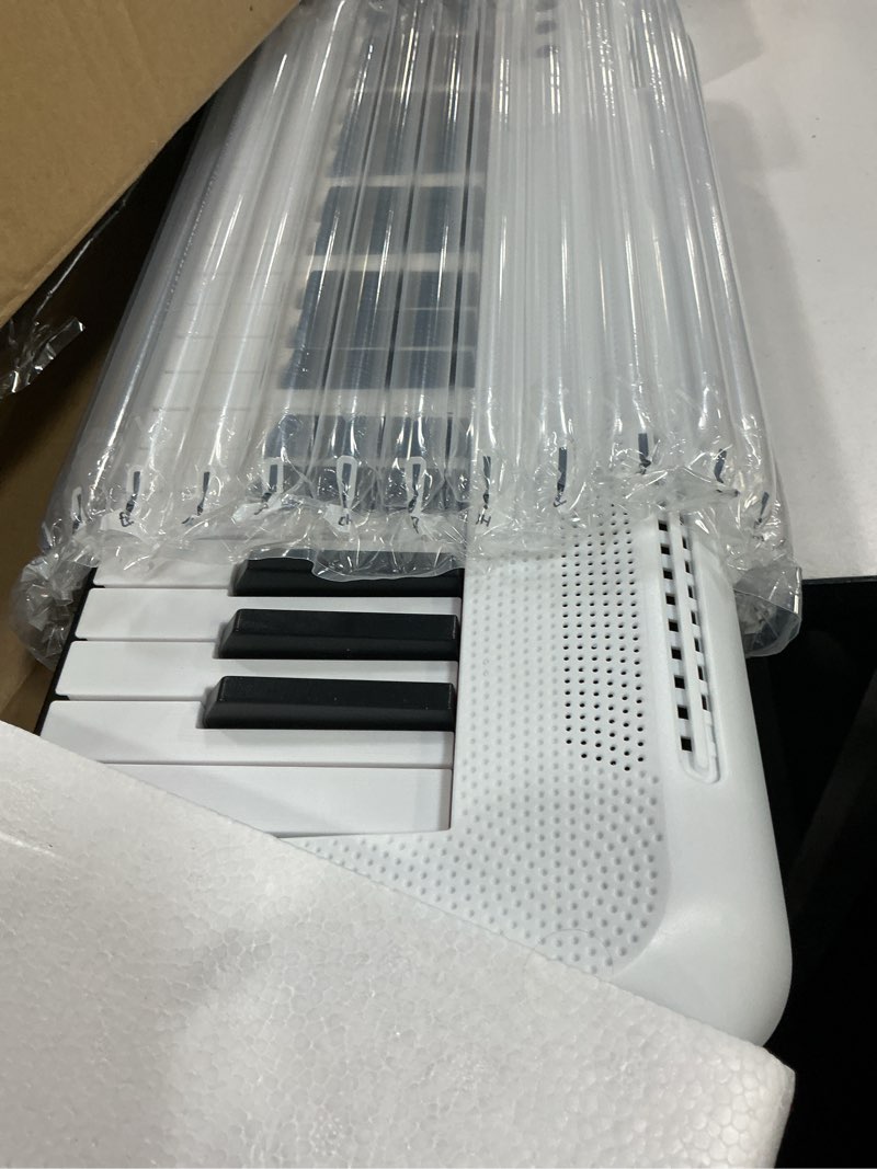 Condition photo showing New/Like New for 88 key piano keyboard, semi weighted electronic digital piano with music stand, power supply, sustain pedal, bluetooth, stand, midi, for beginner professional at home, stage