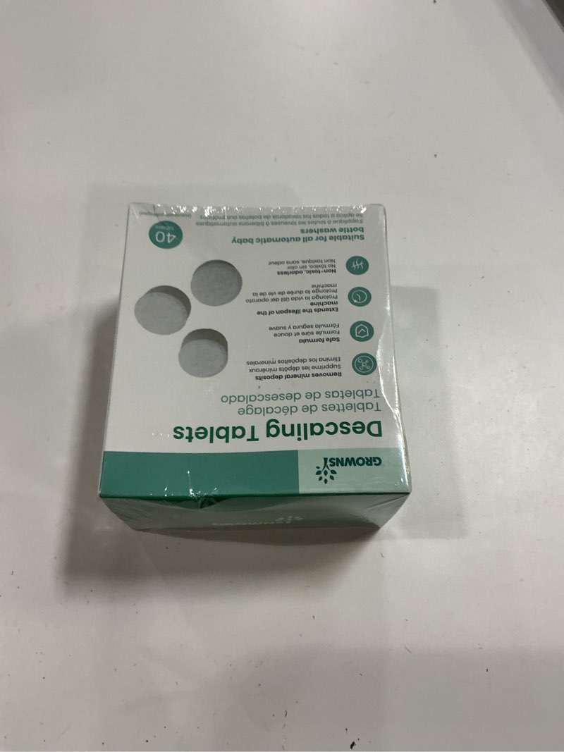 Condition photo showing New/Like New for grownsy descaling tablets for bottle washers, 40 count descaler tablets to remove limescale & mineral buildup, compatible with momcozy and baby brezza baby bottle washer 40 count (pack of 1)