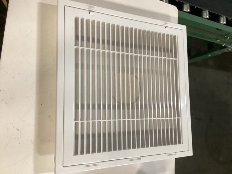 Condition photo showing Good Condition for havaco 2'x2' lay-in 3 cone supply with 8" pre-molded boot, abs plastic supply grille, ceiling diffuser for air vent, ideal for heating, cooling, and ventilation, home improvement (white)