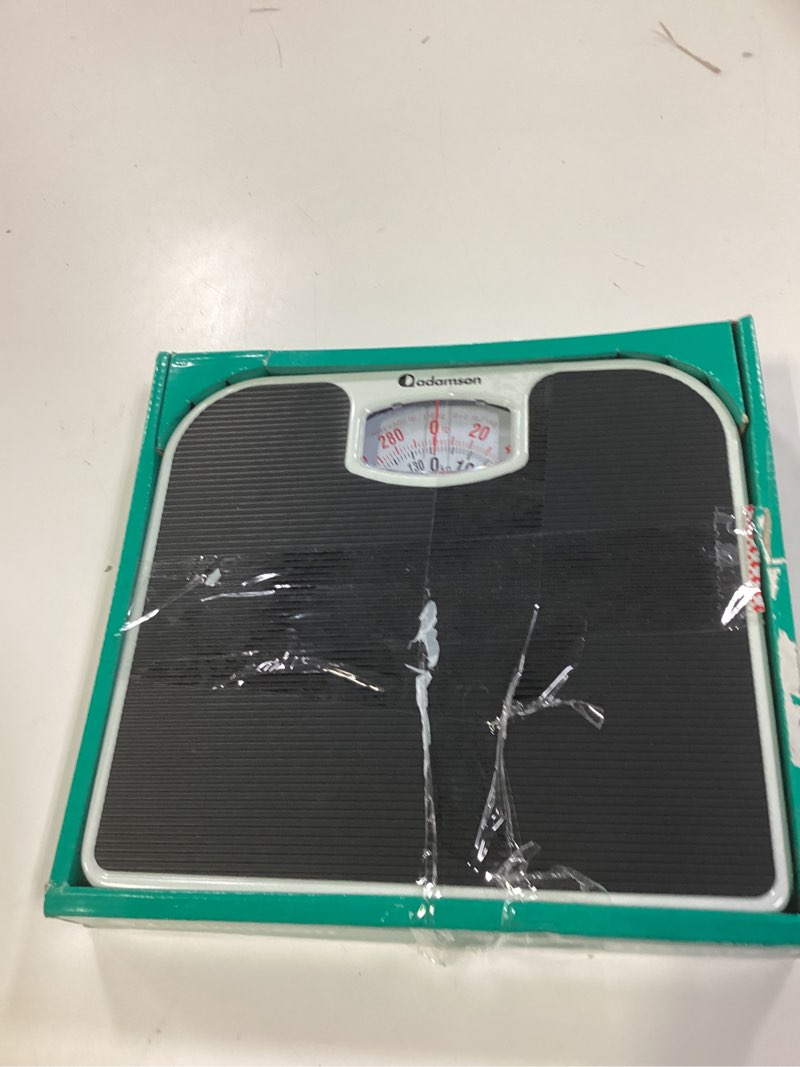 Condition photo showing As Is for Adamson A21 Analog Scales for Body Weight - Up to 300 LB - New - Anti-Skid Rubber Surface + Large Numbers - Analog Bathroom Scale - Affordable - Durable with 20-Year Assurance - Black