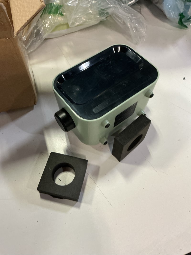 Condition photo showing As Is for 4-in-1 high quality bluetooth speakers 15w led rgb light digital alarm clock mobile phone magnetic wireless charger,green