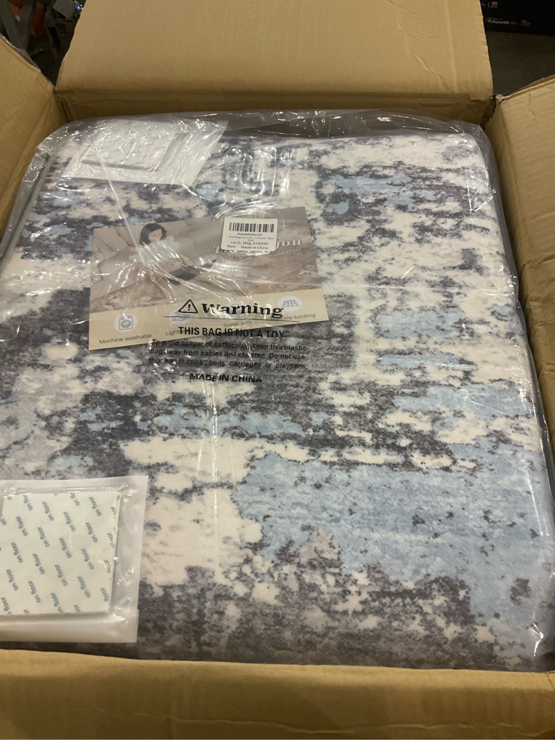 Area Rugs for Living Room: 12x15 Abstract Washable Rug Modern Neutral Large Soft Stain Resistant Non