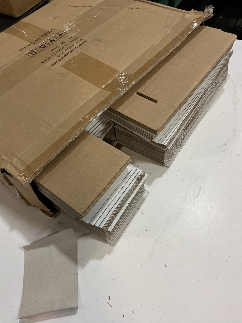 Condition photo showing Good Condition for 50 pack 4x4x4'' small shipping boxes, corrugated cardboard mailers for business, white (lm444) 4x4x4'' 50 pack white