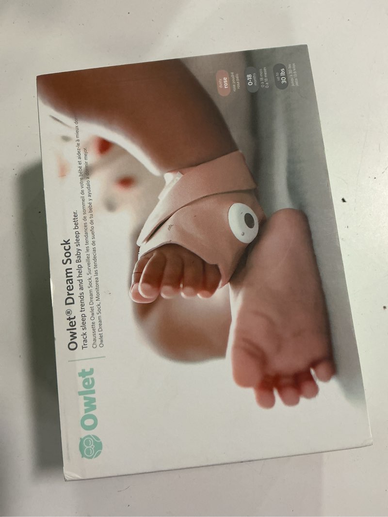 Condition photo showing New/Like New for Owlet - Dream Sock FDA-Cleared Smart Baby Monitor with Live Health Readings and Notifications - Dusty Rose