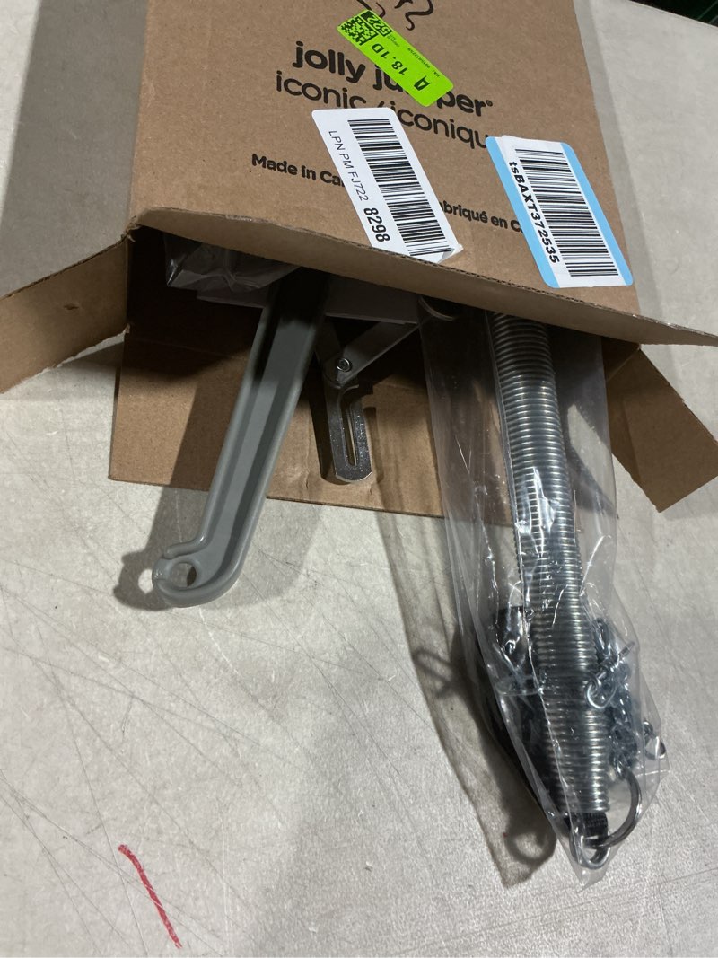 Condition photo showing As Is for Jolly Jumper *Iconic* - New Grey Safari Saddle - The Original Baby Exerciser. Trusted by Parents and Loved by Babies for Over 75 Years