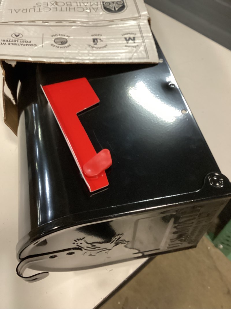 Condition photo showing Good Condition for architectural mailboxes elite classic galvanized steel post mount black mailbox