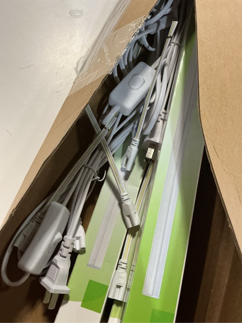 Condition photo showing Good Condition for lightingwill 4 pack led shop light 2ft, warm white 3000-3500k, 10w, linkable t5 integrated fixture, utility led ceiling and under cabinet light, corded electric with built-in on/off switch warm white 2ft-4pack