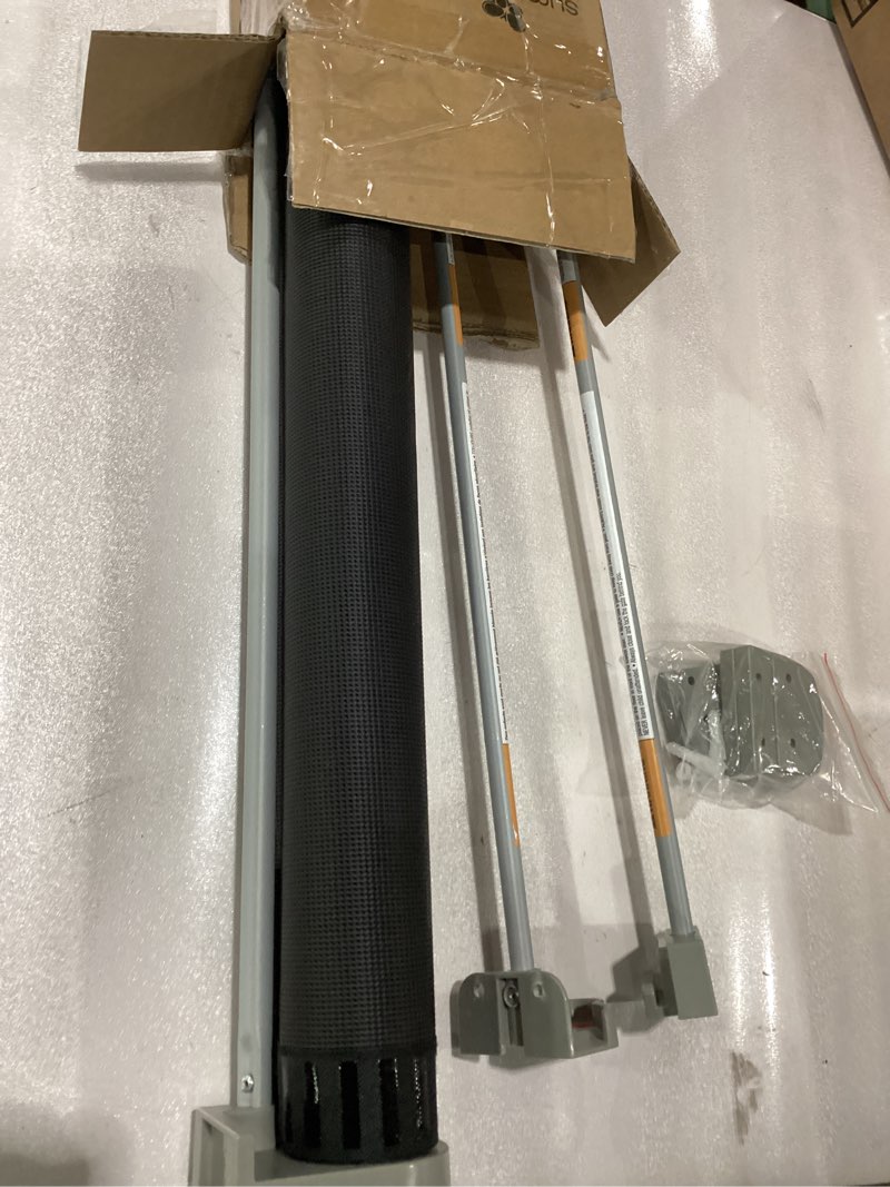 Summer tuck away retractable extra wide mesh grey gate 