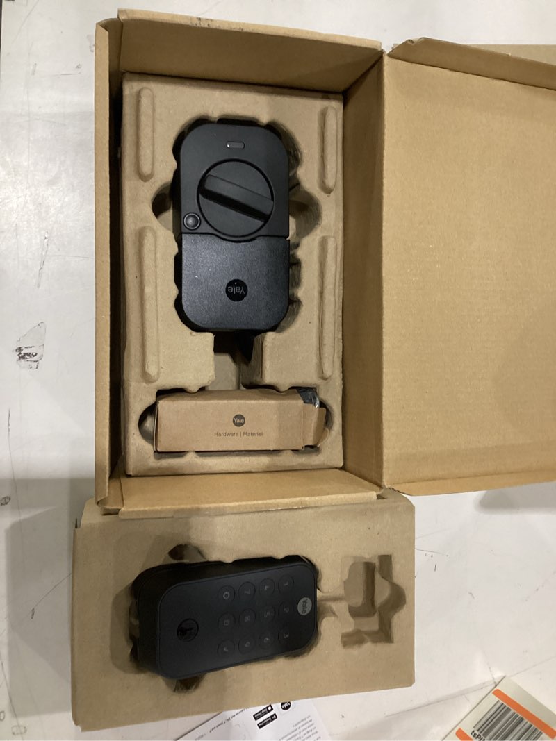 Condition photo showing New/Like New for Not tested Yale Assure Lock 2 with Wi-Fi – Black Smart Lock for Front Door with Keypad, App Control, Backup Key, and Deadbolt – Secure Keyless Entry Door Lock, YRD410-WF1-BSP Black Suede Wi-Fi Keypad - With Key