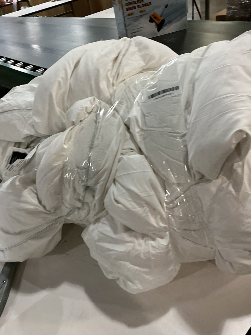 Condition photo showing As Is for DWR Heavyweight Down Feather Fibers Comforter King, Ultra-Soft Cotton Blend Fabric, 65oz Thicker Hotel Style Down Feather Fibers Duvet Insert for Cold Weather/Sleeper (106x90, White) King White/Heavyweight