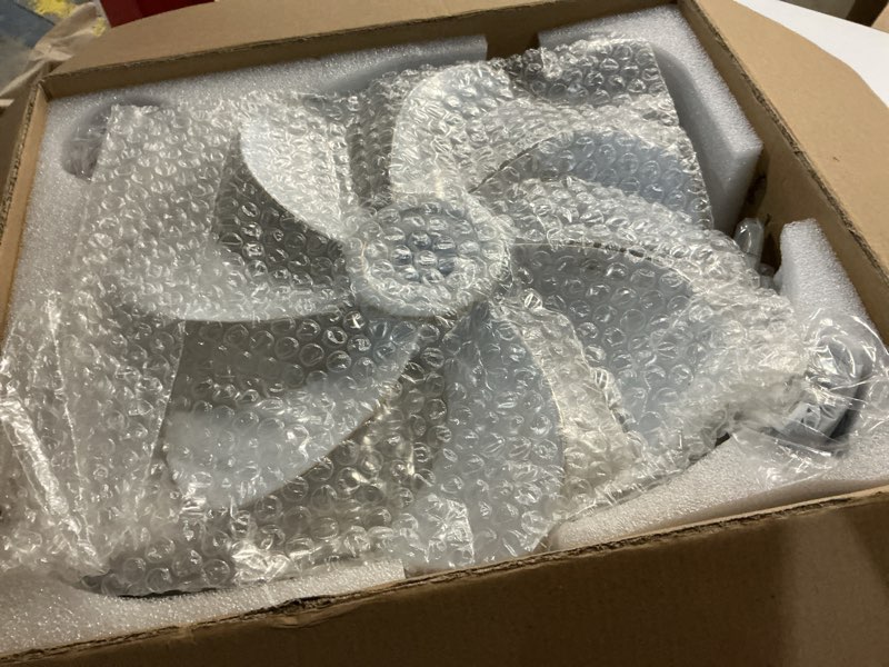 Condition photo showing Good Condition for lediary caged ceiling fans with lights, white flush mount ceiling fan with remote&app, small low profile bladeless ceiling fan light fixture for bedroom, kitchen, dining room-white gold color