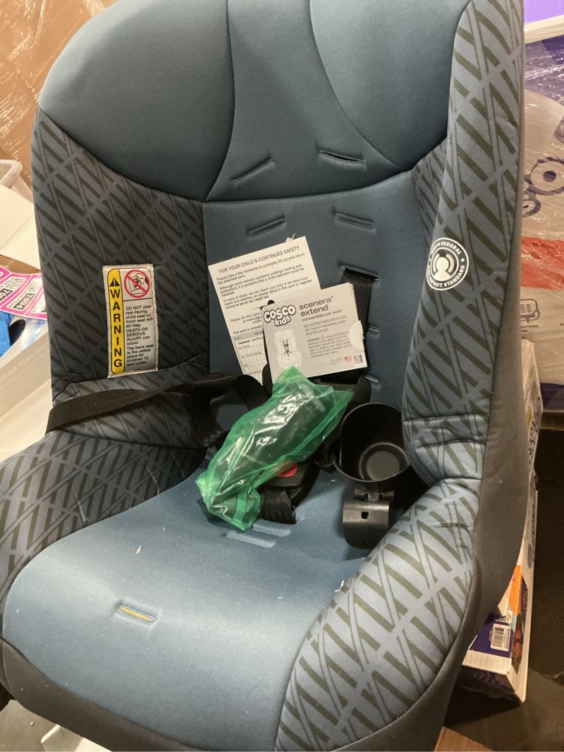 Condition photo showing Good Condition for cosco kids scenera extend infant & toddler convertible car seat, columns, blue