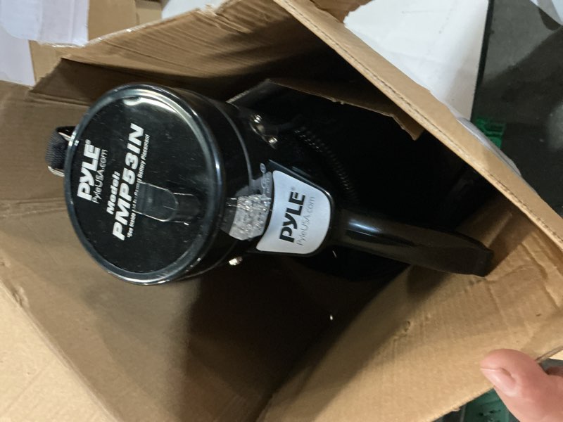 Condition photo showing Good Condition for pyle 50w megaphone speaker pa bullhorn - built-in siren, adjustable volume control, 35mm aux input, 1554 meters range, perfect for sports events, emergency drills, and outdoor activities, black