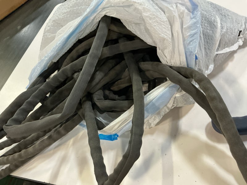 Condition photo showing As Is for zero-g teknor apex 5/8-in x 100-ft premium -duty kink free woven gray hose