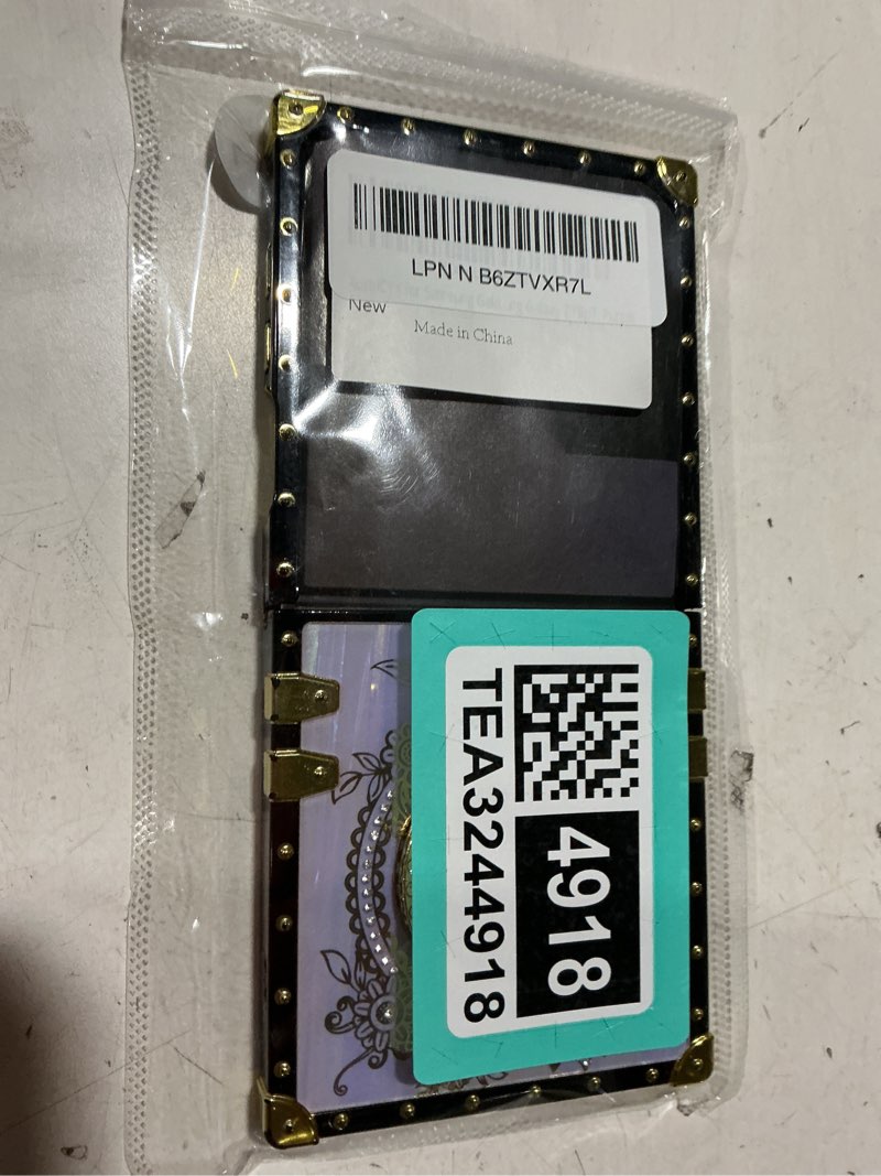 Condition photo showing Good Condition for auroicyy for samsung galaxy z flip 7 kickstand case, glitter foldable bling diamonds butterfly ring stand golden plated shockproof elegant cute soft protective cover for samsung galaxy z flip7, purple for samsung galaxy z flip 7 aurora purple