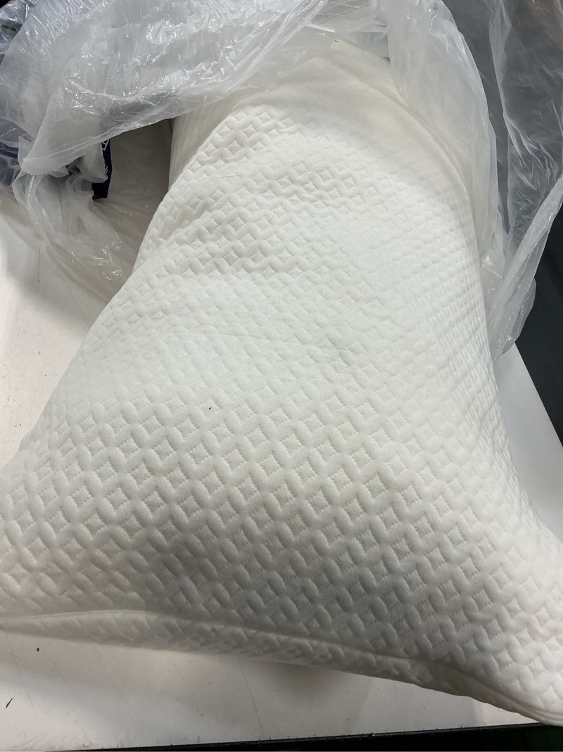 Condition photo showing Good Condition for cosy house collection luxury rayon derived from bamboo shredded memory foam pillow - adjustable & removable fill - cool & breathable cover with zipper for side, back, & stomach sleepers (king) white king (pack of 1)