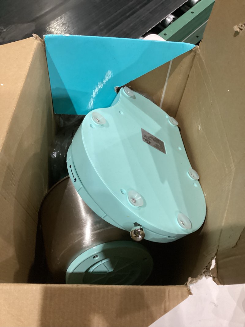 Condition photo showing As Is for Nostalgia Classic Retro Professional 3.5 Qt Stand Mixer with Tilt Head and Stainless Steel Bowl, Six-Speed, Includes Dough Hooks and Beaters, Aqua