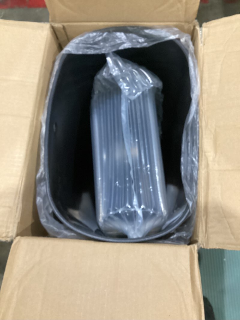 Condition photo showing New/Like New for BestOffice | 13 Gallon Trash Can with Lid | Automatic Touchless Garbage Can | Odor Control | Modern Oval Design | Easy to Clean | Plastic | Black | Fits Any Kitchen, Bathroom, Office or Home Plastic Black