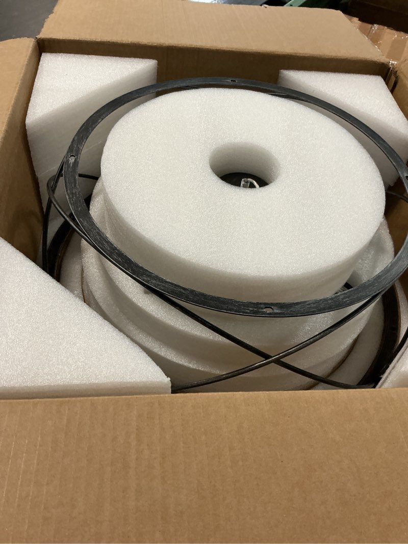 Condition photo showing Good Condition for Similar Farmhouse Chandelier Light Fixture,  Light French Country Wood Chandelier Rustic Drum Light Fixture Over Table for Kitchen Island Dining Room Entryway 15 inch