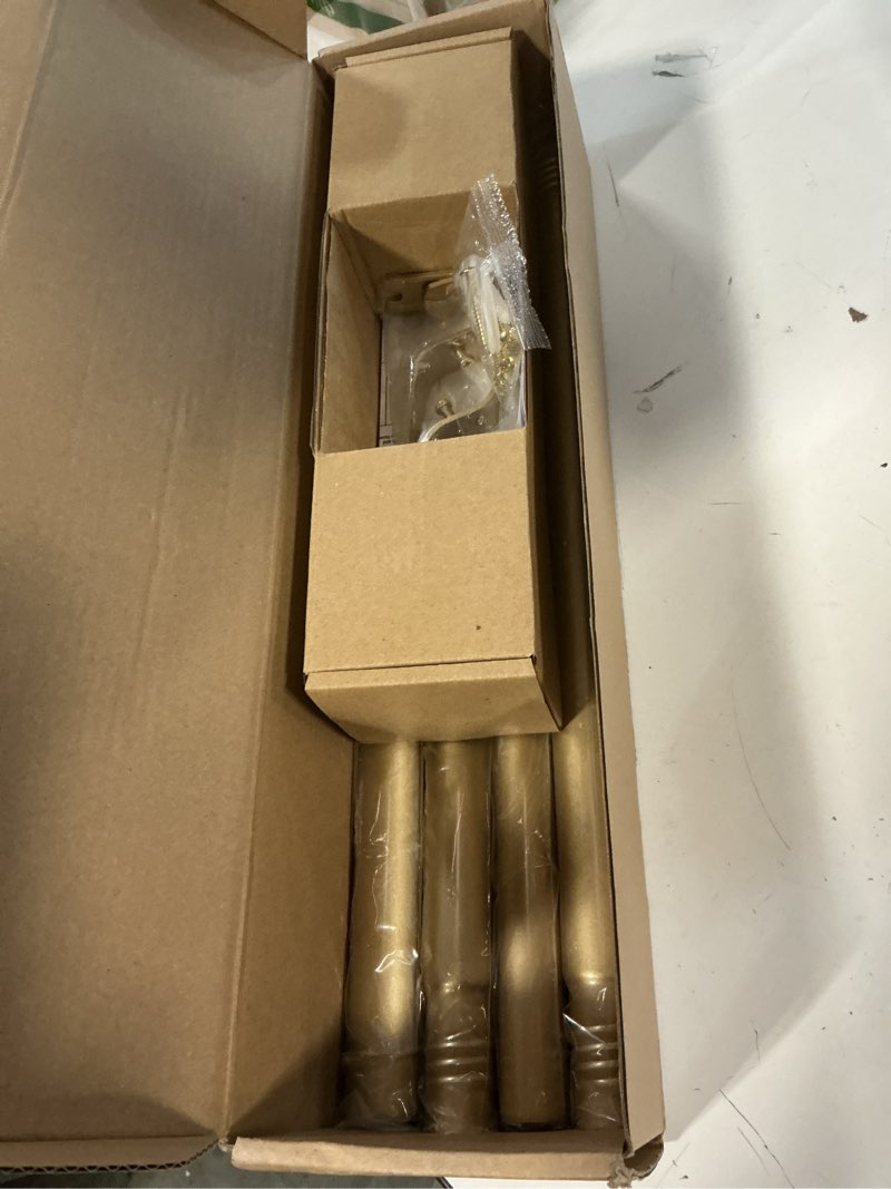 Condition photo showing Good Condition for Ceramic Curtain Rods for Windows 18 to 55 Inch,1 Inch Adjustable Telescoping Drapery Rod Heavy Duty Window Treatment Single Curtain Rod Set for Bedroom,Gold Yellow Gold Yellow 18"-55"