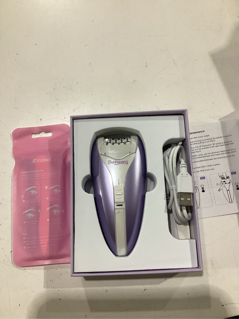 Condition photo showing New/Like New for epilator for women, silent facial hair removal device, smooth glide tech 2 speeds & 36 tweezers gentle efficient hair removal cordless epilators for face legs arms bikini purple