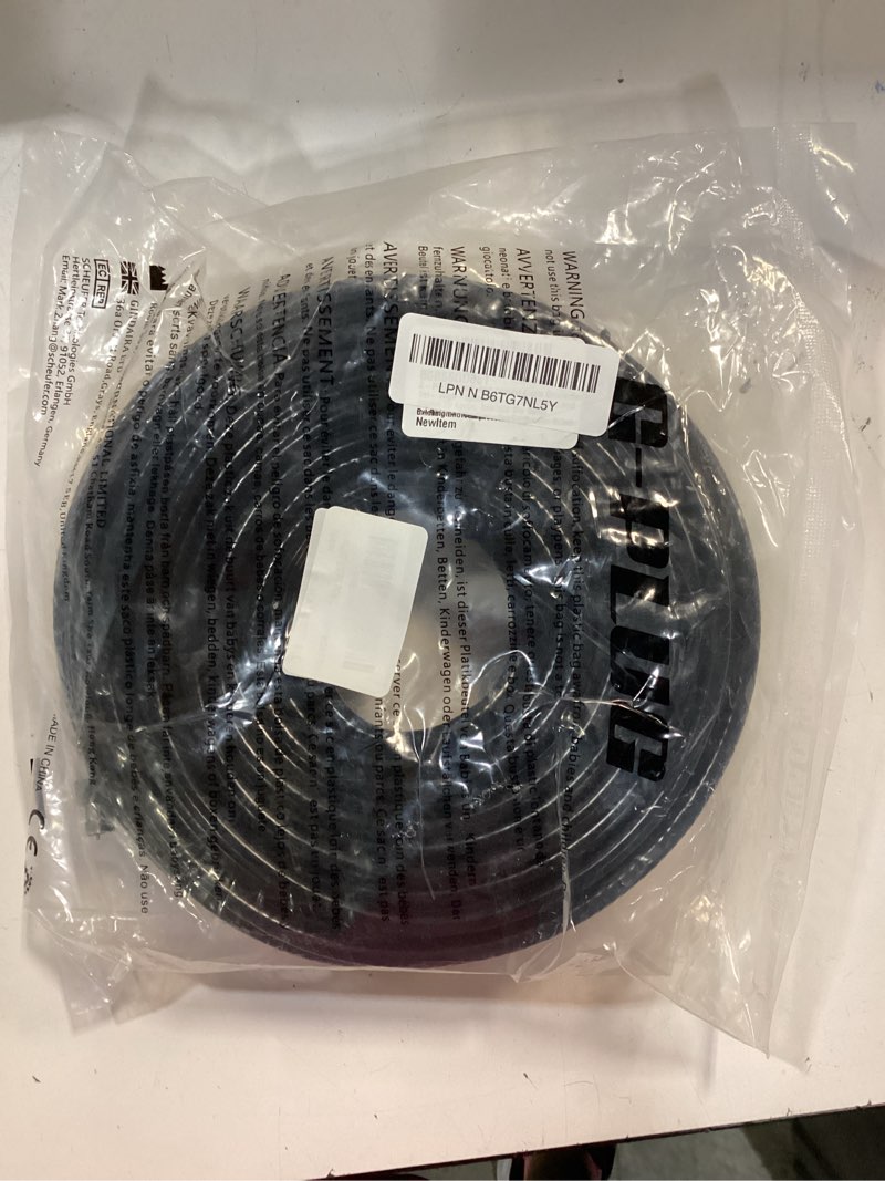 Condition photo showing New/Like New for G-PLUG 100FT RG6 Coaxial Cable Connectors Set – High-Speed Internet, Broadband and Digital TV Aerial, Satellite Cable Extension – Weather-Sealed Double Rubber O-Ring and Compression Connectors Black