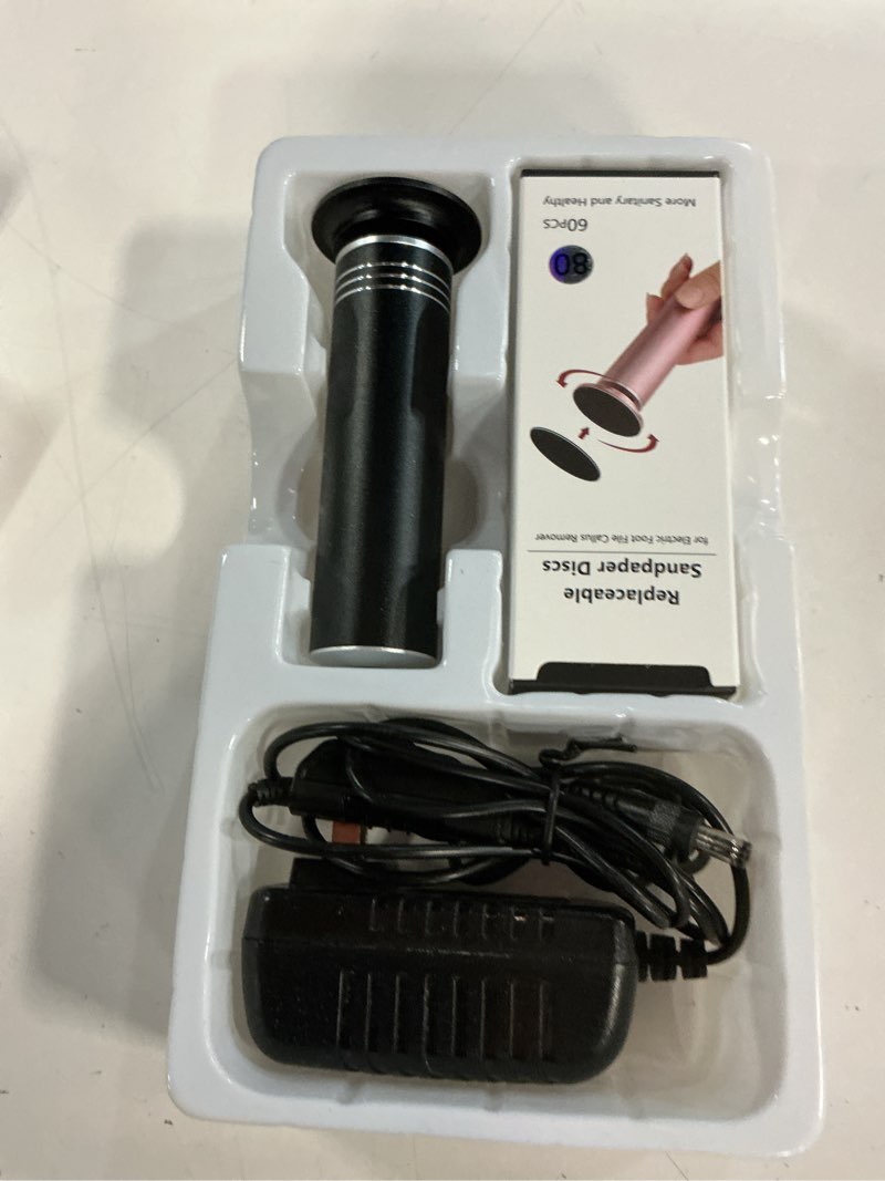 Condition photo showing Good Condition for upgraded electric callus remover for feet (adjustable speed) professional electric foot file foot sander foot grinder for dead skin pedicure tools with 60 replaceable sandpaper, black