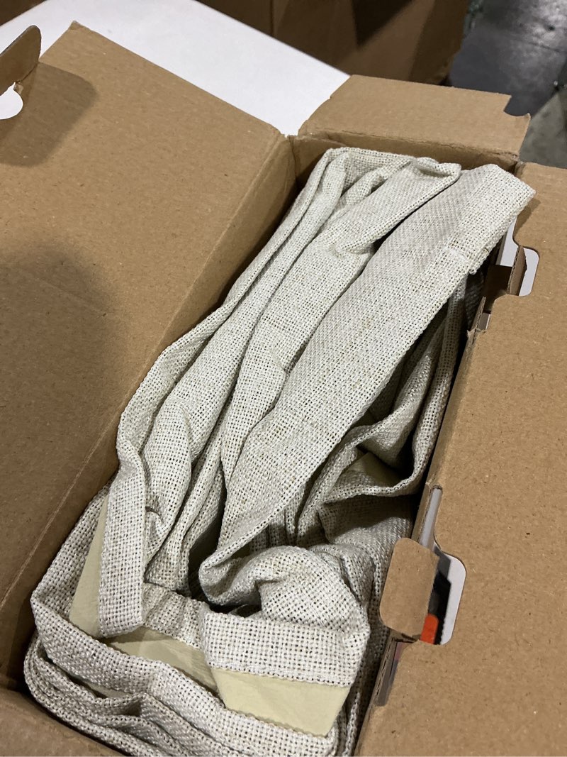 Condition photo showing Good Condition for miulee 100% blackout linen textured curtains for bedroom solid thermal insulated cream grommet room darkening curtains & drapes luxury decor for living room 42 x 90 inch (2 panels) cream 42"w x 90"l (pack of 2) 2