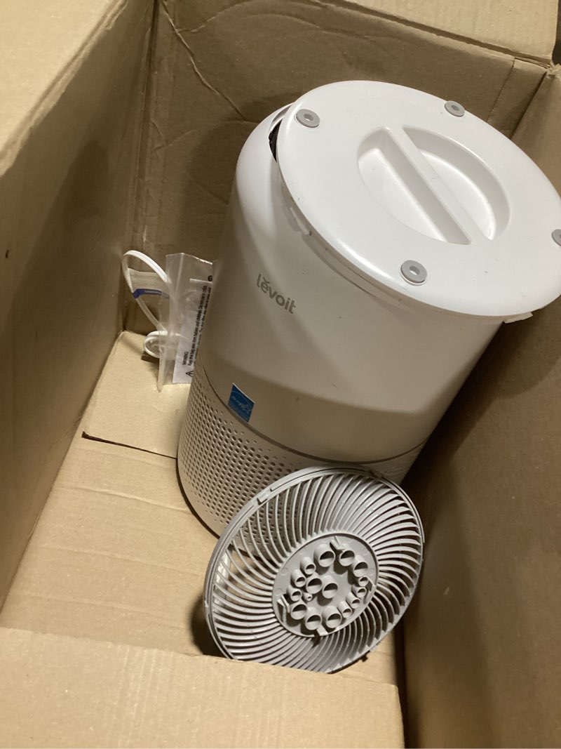 Condition photo showing As Is for LEVOIT Air Purifier for Home Allergens Pet Hair in Bedroom, Covers Up to 1073 ft² by 56W High Torque Motor, AHAM VERIFIDE, 3-in-1 Filter with HEPA Sleep Mode, Remove Dust Smoke Odor, Core300-P, White White Core 300-P 1Pack