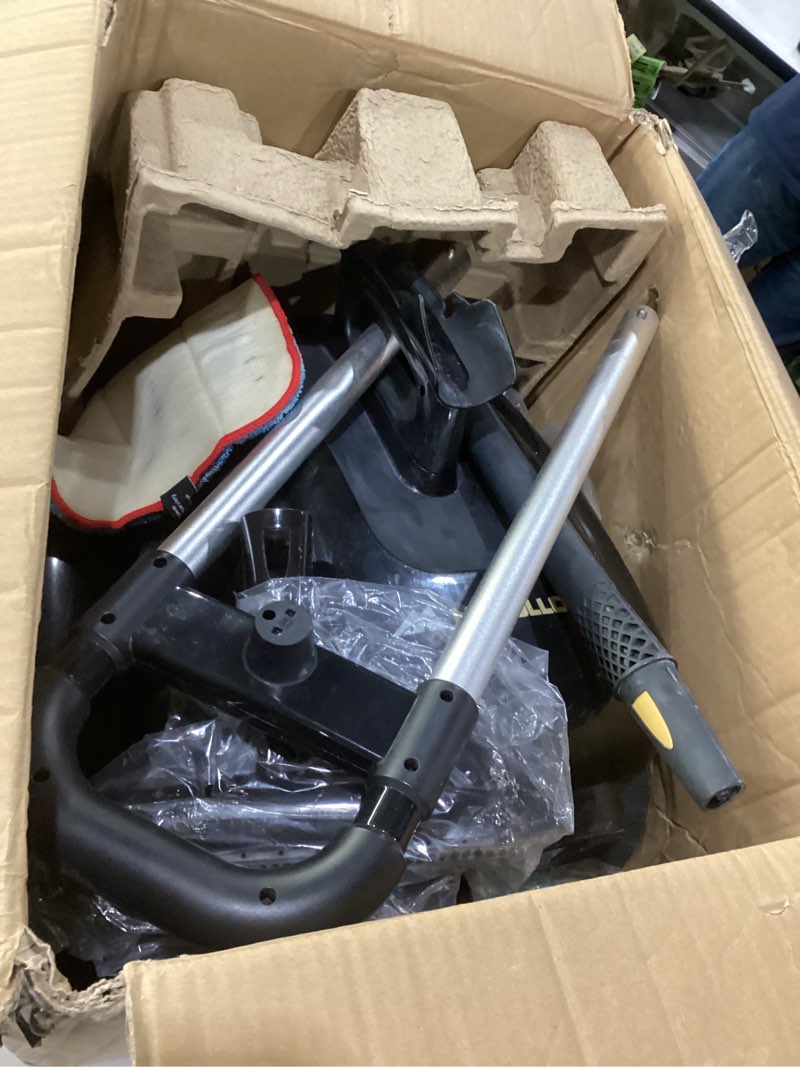 Condition photo showing As Is for McCulloch MC1385 Deluxe Canister Steam Cleaner, 2-Hour Runtime, Chemical-Free, 23 Accessories: Mop Head, Brushes & More - Built for Home, Tile, Carpet, Furniture, & Personal Car Detailing