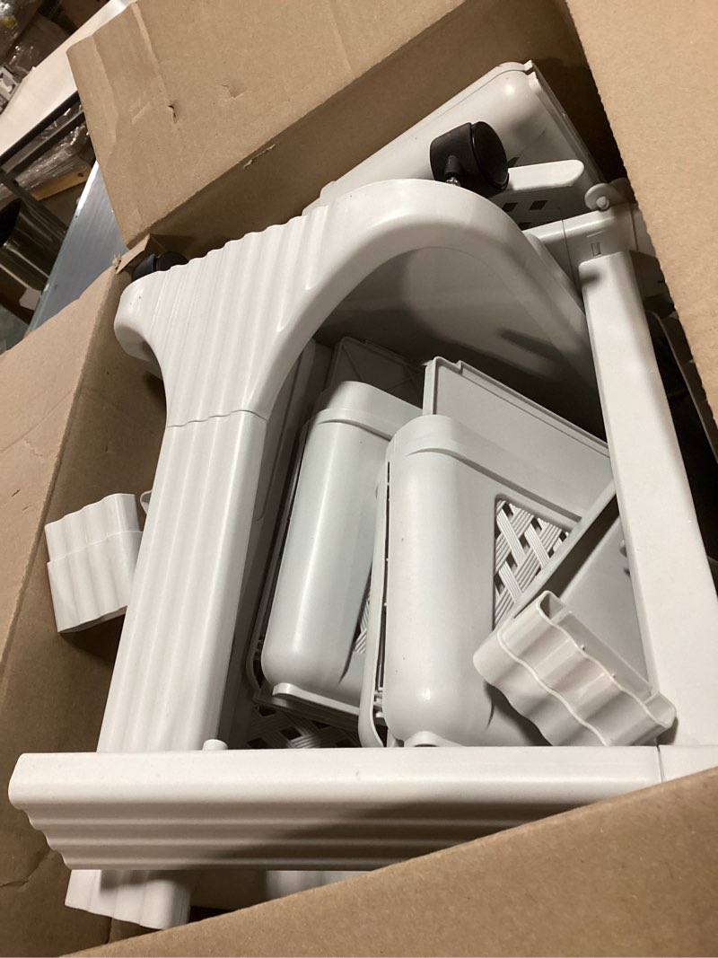 Condition photo showing As Is for 4 Tier Laundry Basket Organizer, 92L Vertical Laundry Hamper, Removable Rolling Sorter Baskets With Wheels for Small Space, Dorm, Bathroom, Bedroom