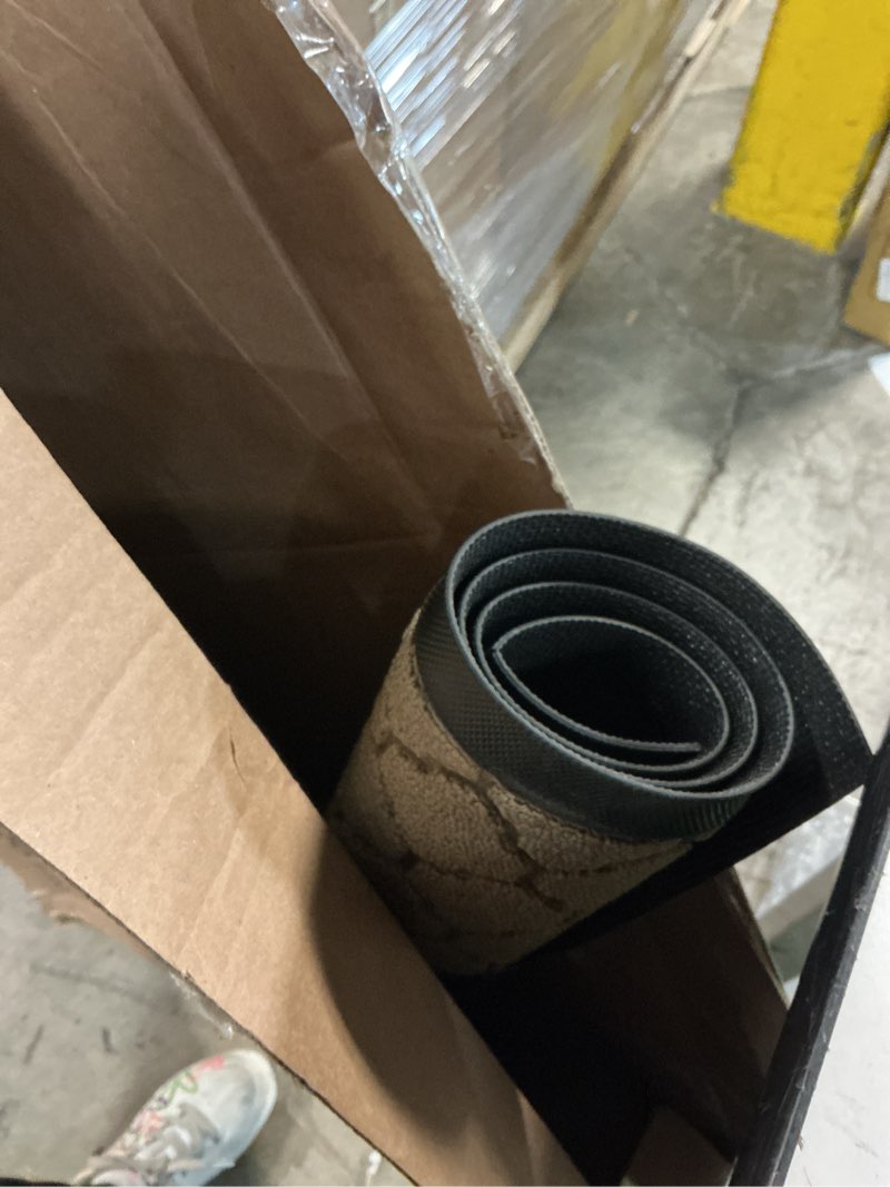 Condition photo showing Good Condition for gorilla grip 100% waterproof all-season weathermax doormat 35x23, us designed natural rubber, stain and fade resistant, low profile indoor outdoor door mats, easy clean patio mat, latte quatrefoil beige quatre 35" x 23"