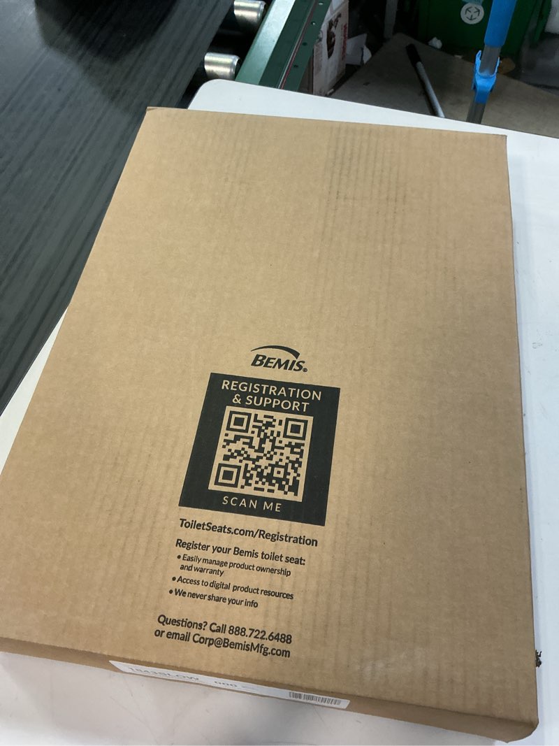 Condition photo showing New/Like New for mayfair linden slow close toilet seat, non slip heavy duty wood, easy install, elongated, white