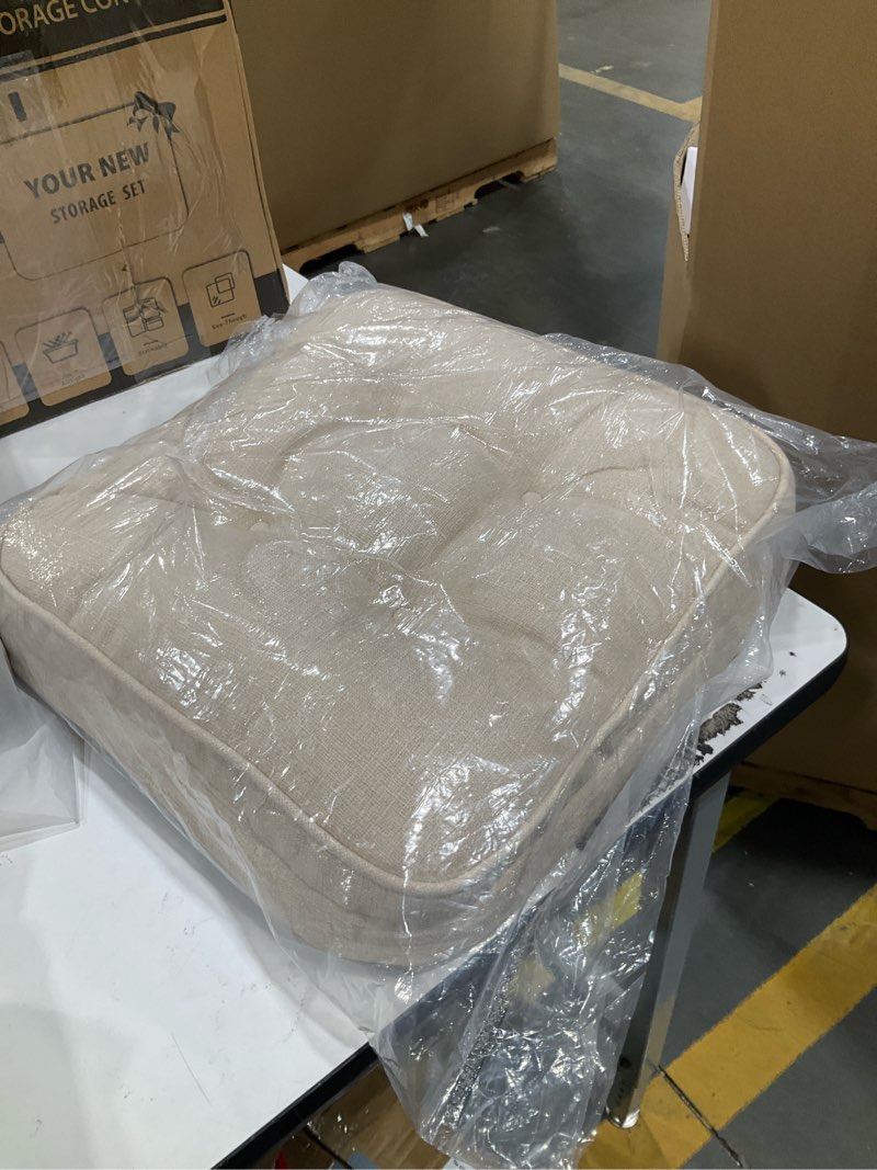 Condition photo showing Good Condition for goforit chair cushions,tufted shredded memory foam chair pads, non-slip seat cushions with removable cover, 16'' x 16'', beige beige 1