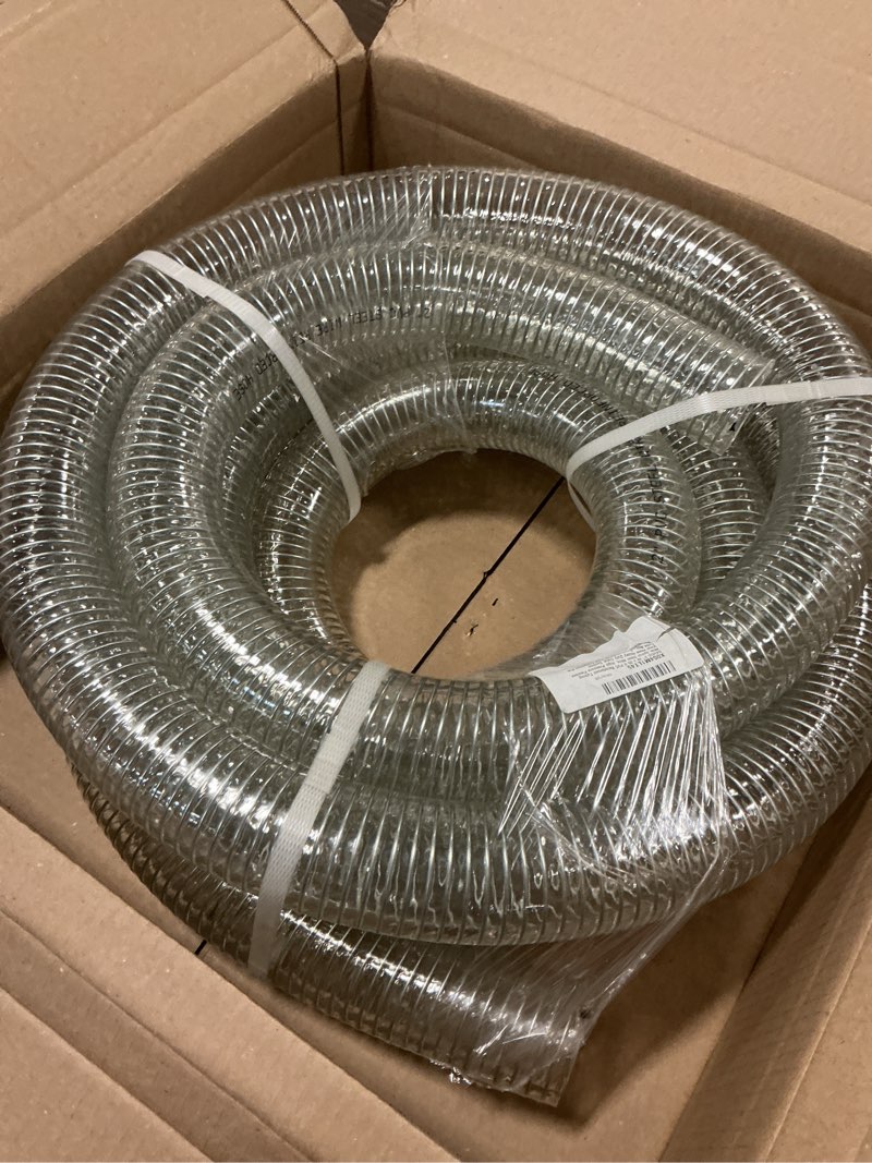 Condition photo showing New/Like New for DAVCO 2" ID x 25 ft PVC Reinforced Tubing With Spiral Steel Wire, High Pressure Flexible Vinyl Hose Heavy Duty Clear Suction Tube,Non-Toxic, Vacuum Dust Collection Pipe 2"ID 25 Feet
