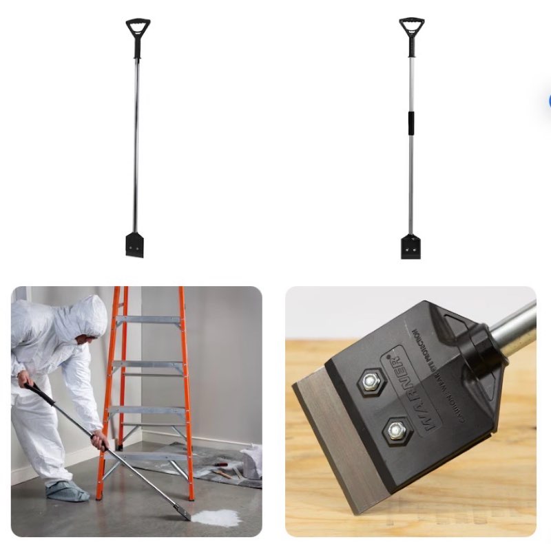 warner 4-in carbon steel heavy duty floor scraper with 48-in handle