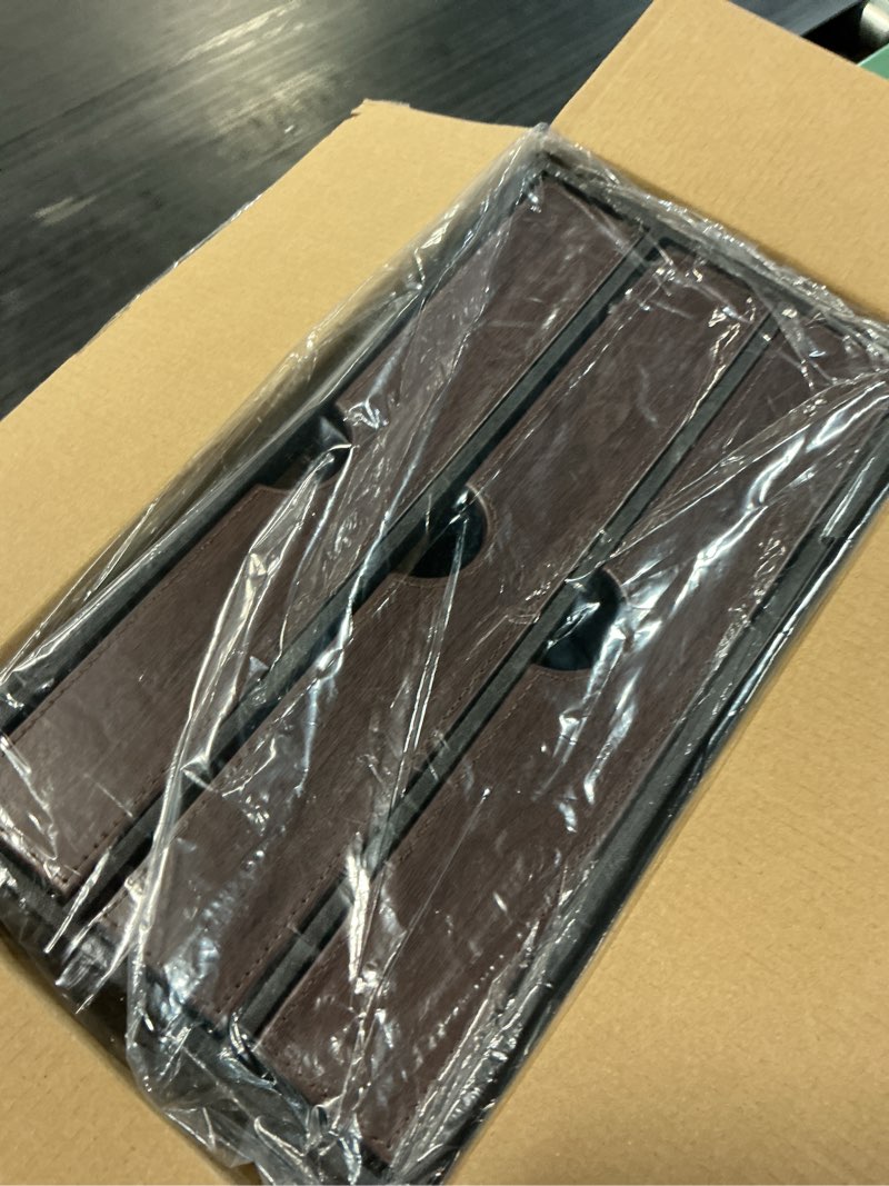 Condition photo showing Good Condition for 3-drawer leather desk organizer with a4 file holder-stackable modular storage box for office supplies,files,bills & jewelry-space-saving design for home office,desk & workspace(black cloth)