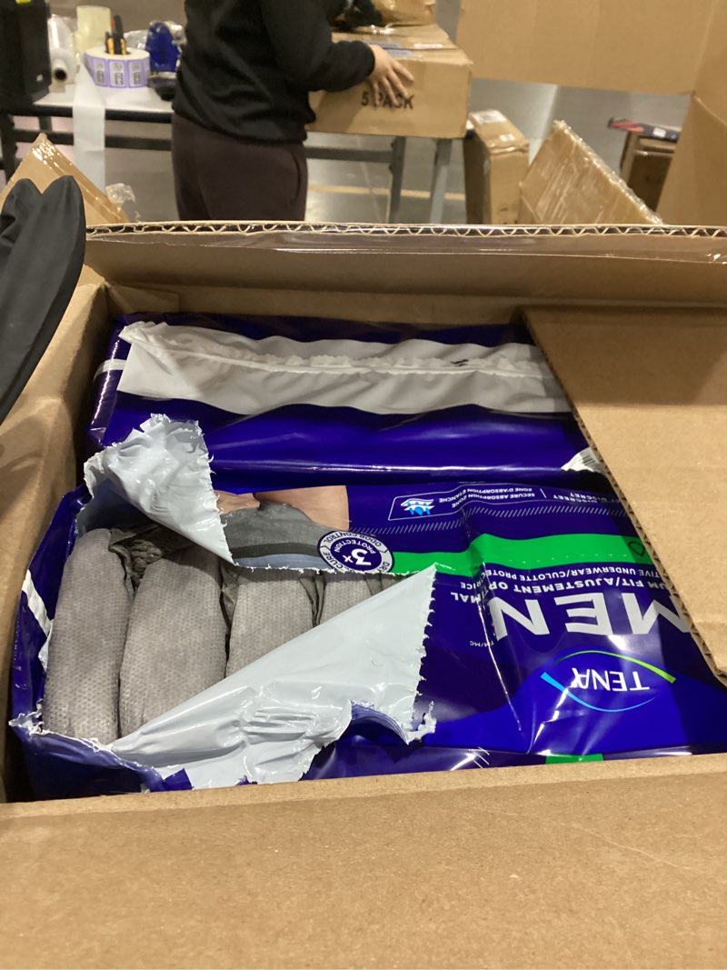 Condition photo showing As Is for TENA Incontinence Underwear for Men, Maximum Plus Absorbency, L/XL, 56 Count (Waist size 44in-64in) Large/X-Large 56