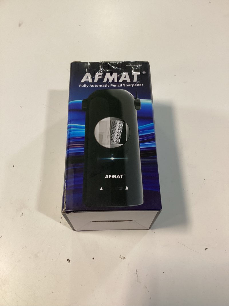 Condition photo showing New/Like New for afmat electric pencil sharpener, fully automatic pencil sharpener for classroom, robot sharpeners for 7-11.5mm no.2/jumbo/colored pencils, auto in & out, rechargeable & cordess, hands-free, psx5,black