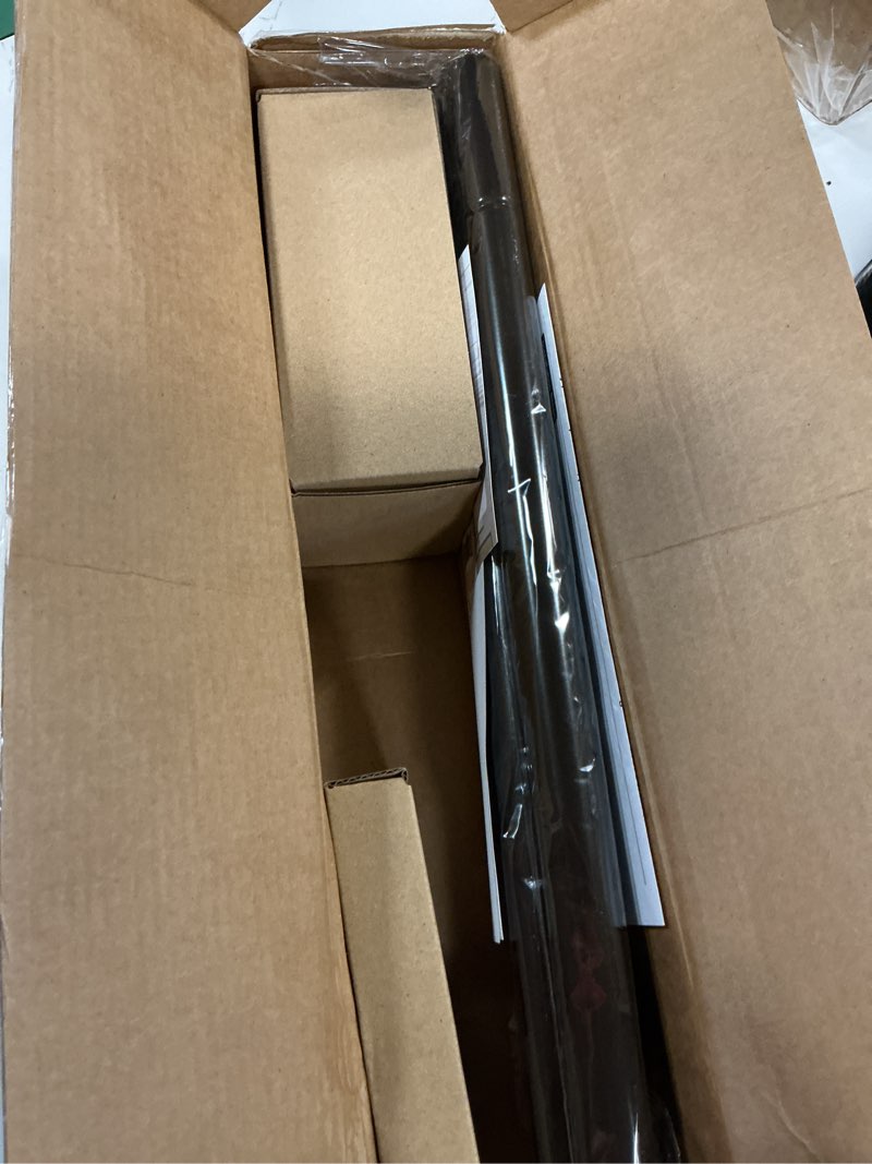 Condition photo showing New/Like New for kamanina bronze curtain rod 32 to 58 inch, adjustable window treatment rods | 3/4" drapery rods, heavy duty metal, easy install, decorative twisted cage finials, for bedroom, living room, sliding door