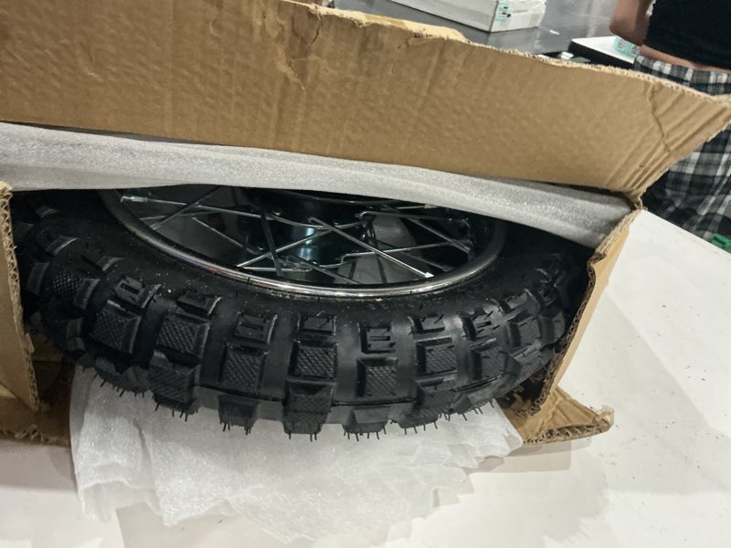 Condition photo showing As Is for fvrito rear wheel assembly replacement for razor mx500 mx650 sx500 mini dirt rocket bike 2.50-10 2.50x10 tire tube rim chain sprocket axle brake rotor parts