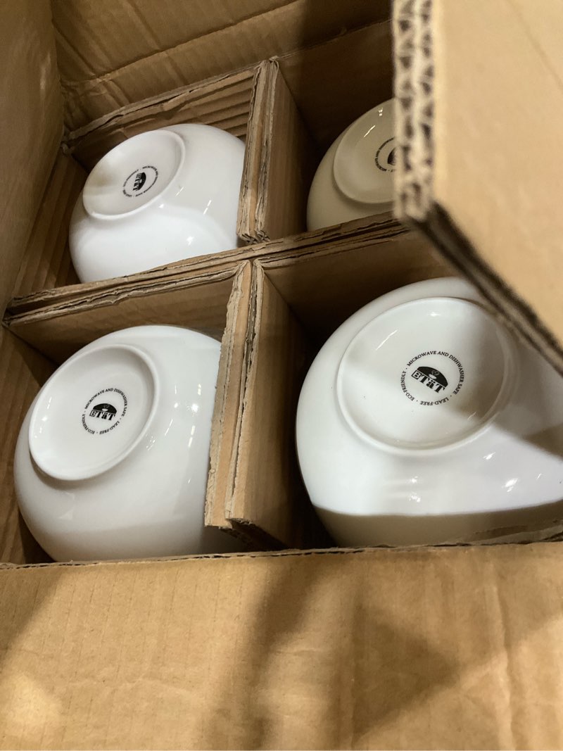 Condition photo showing Good Condition for brew to a tea btat- white soup bowls set of 12, 16 ounces, porcelain dishes for soup, rice, salad, noodle, microwave, oven, freezer & dishwasher safe, deep white cereal bowls for kitchen