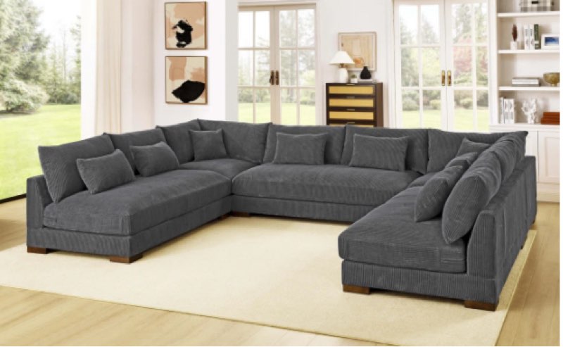 Caoimh 5 - Piece Corduroy Sectional (incomplete 1 box only)