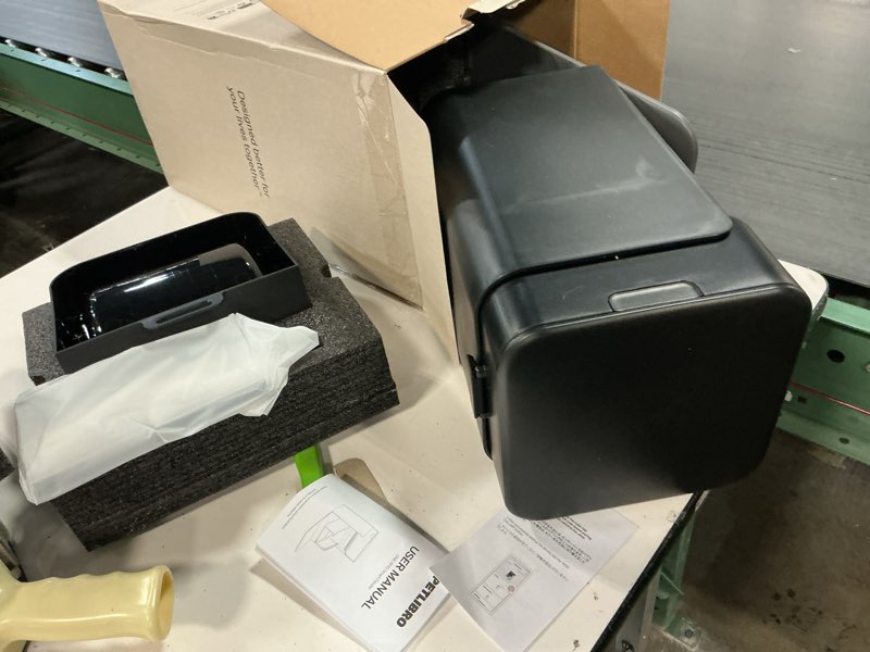 Condition photo showing As Is for  Upgraded RFID Automatic Cat Feeder, 5G Wi-Fi Automatic Pet Feeder, 3L Auto Cat Feeder App Control with Light Collar Tag, Tag Activated One Automatic Cat Food Dispenser 1-10 Meals Control, Black