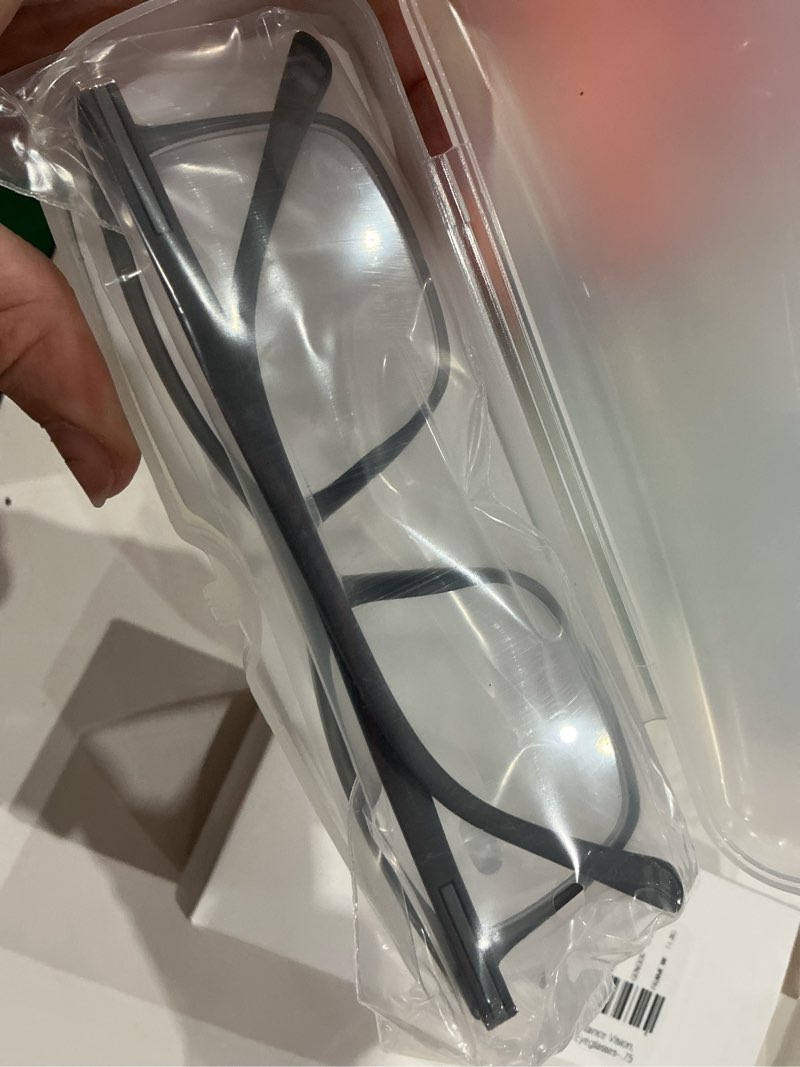 Condition photo showing Good Condition for distance nearsighted glasses for men,near sighted vision driving women eyeglasses, see farsighted myopia tr90 frame grey + black -0.75 diopters