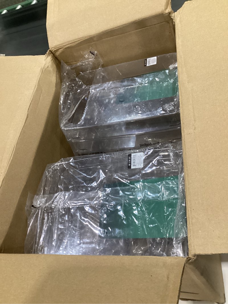 Condition photo showing As Is for BINO Plastic Storage Containers, Small - 4 Pack THE LUCID COLLECTION, Multi-Use Organizer Bins Built-In Handles BPA-Free Clear, Fridge, Pantry & Home Organization 4PK - SMALL