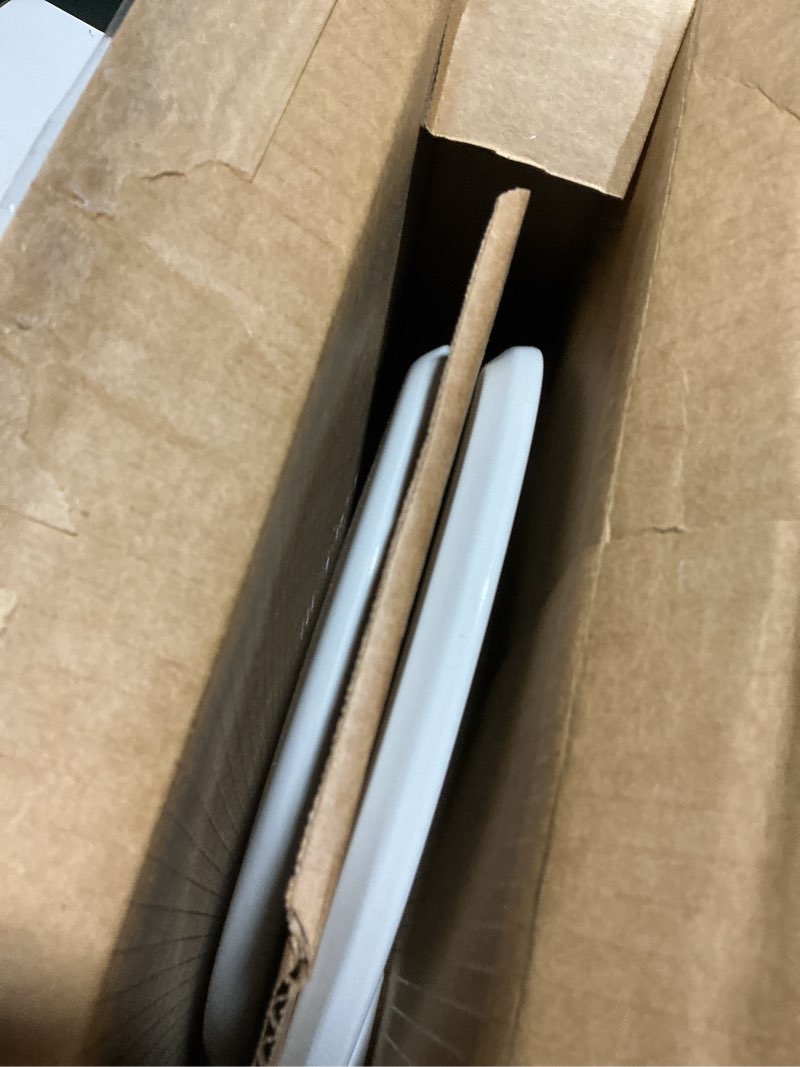 Condition photo showing Good Condition for mayfair cassel slow close toilet seat, easy clean, non slip premium wood seat, easy install, made in usa, elongated, white elongated 1 - toilet seat