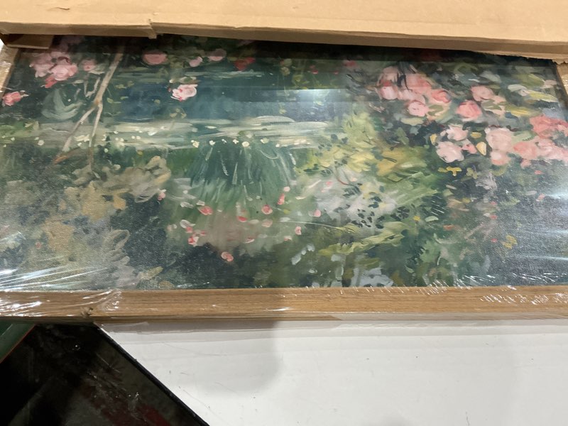 Condition photo showing Good Condition for tgrnfhkpyy canvas painting poster and print pictures vintage garden pond oil painting abstract botanical landscape sage green poster living room and bedroom decoration 8x12inch