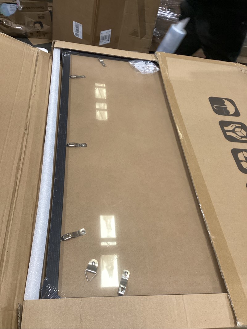 Condition photo showing Good Condition for 22x28 Frame Set of 2, Rustic Black Wood Style - Display 18x24 Picture Frame with Mat or 22 x 28 Poster Frame without Mat, Wall Mounting Horizontal and Vertical Rustic Black 22x28 in